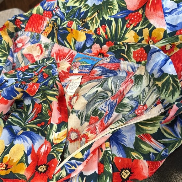 Joe Kealoha’s Hawaiian 🌺 Skirt Red Macaw Parrots Tropical Made in Hawaii Size 14 - Picture 11 of 11